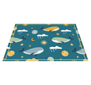 Tischset kinder mit walen und himmlischen mustern - TenStickers