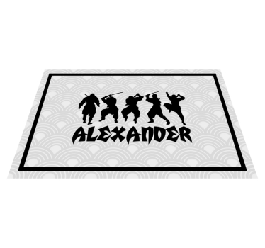 Tischset mit namen ninja-krieger silhouetten - TenStickers