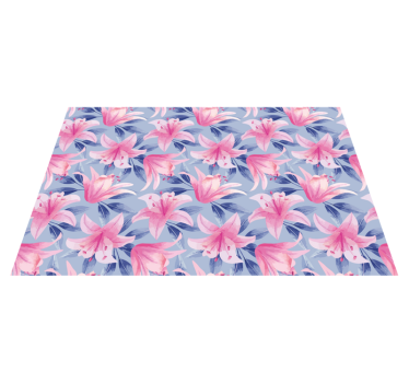 Tischsets originell mit floralem pinken lilienmuster - TenStickers