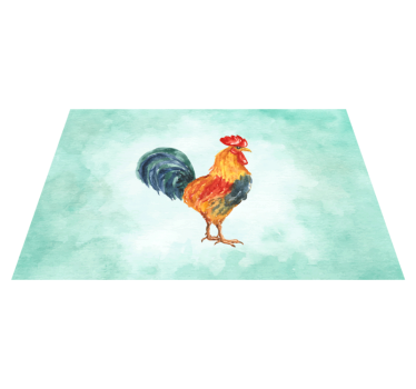 Tischsets originell mit bunter hühnerillustration - TenStickers