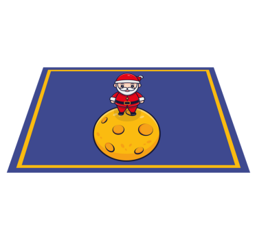 Tischset weihnachten santa auf dem mond - TenStickers