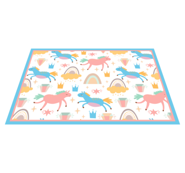 Tischset kinder bunte einhörner im galopp - TenStickers