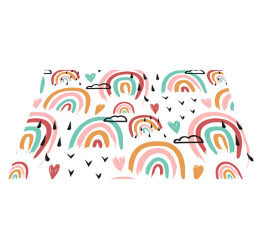 Tischset kinder regenbogen herz muster - TenStickers