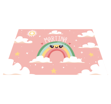Tischset kinder fröhliche regenbogen szene - TenStickers
