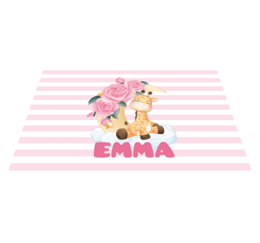 Tischset kinder giraffe mit rosen - TenStickers