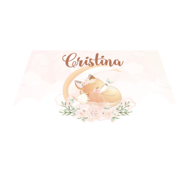 Tischset mit namen süße fuchsillustration - TenStickers