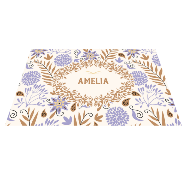 Tischset mit namen blumenmuster tischsets - TenStickers