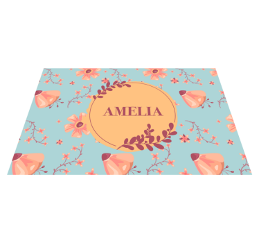 Tischset mit namen botanisch personalisiert - TenStickers