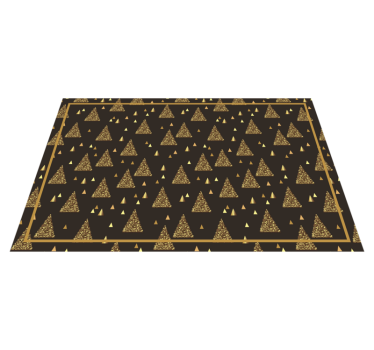 Tischset weihnachten elegante goldene weihnachtsbäume - TenStickers