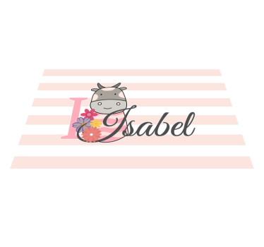 Tischset mit namen kuhmotiv personalisierung - TenStickers