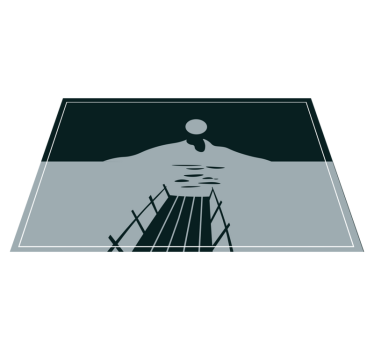 Tischset modern brücke über wasser - TenStickers