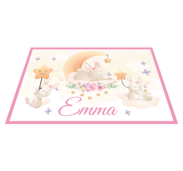 Tischset kinder mit hasen-mond-szene - TenStickers
