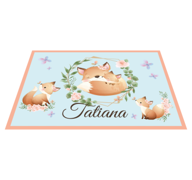 Tischset kinder fuchs familie süß - TenStickers