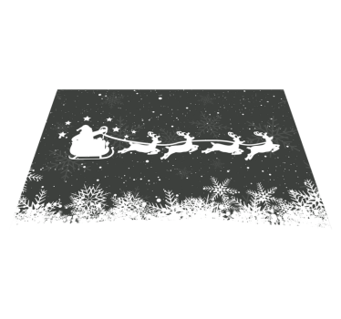 Platzset Weihnachten Schwarz-weißer weihnachtsmannschlitten - TenStickers