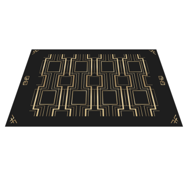 Tischset modern geometrisches schwarz konzept - TenStickers