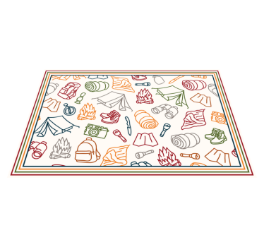 Tischsets originell mit camping abenteuer symbolen - TenStickers