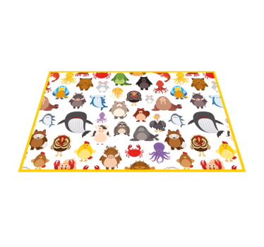 Kinder Tischset Wilde tiere in Farben - TenStickers