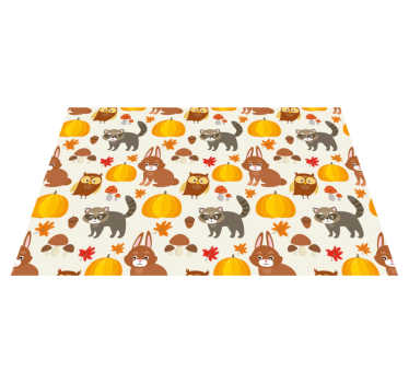 Kinder Tischset Waschbär eule kaninchen kürbis - TenStickers