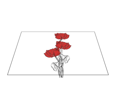 Tischsets originell mit rotem blumenarrangement - TenStickers