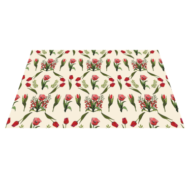 Tischset elegant Frühling mit roten tulpen - TenStickers