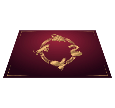 Tischsets originell mit goldenen tieremblemen - TenStickers