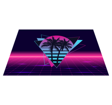 Tischset modern retro palm geometrie - TenStickers