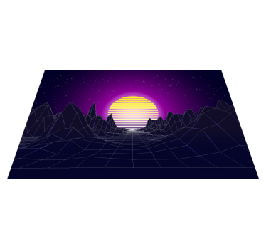 Tischset modern geometrische sonnenuntergangslandschaft - TenStickers