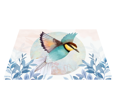 Tischsets originell mit lebhaftem vogelkunstwerk - TenStickers