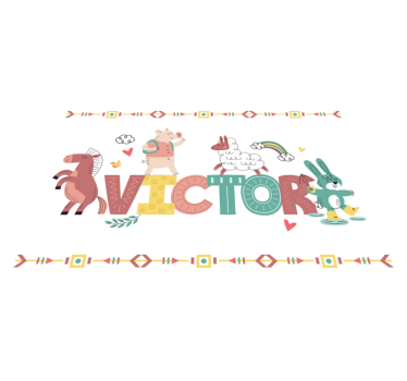 Tischset kinder mit freundlichen tierfiguren - TenStickers