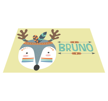 Platzset mit Namen nordischer Hirsch mit Namen - TenStickers