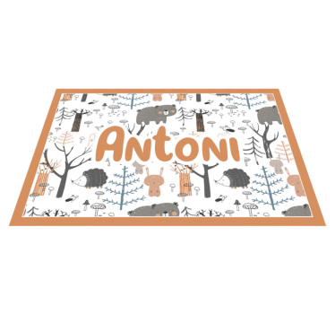 Kinder Tischset Skandinavischer wald mit tieren - TenStickers