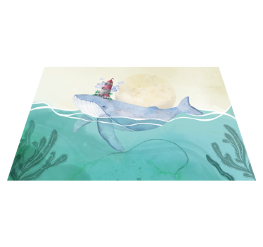 Tischset kinder wal mit leuchtturm - TenStickers