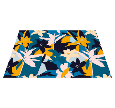 Tischsets originell mit floralem teal-muster - TenStickers