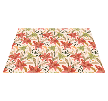 Tischset rechteckig Buntes vintage-lilien-blumenmuster - TenStickers
