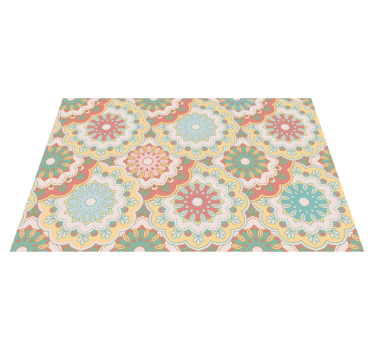 Tischset textur mit bunten blumenmustern - TenStickers