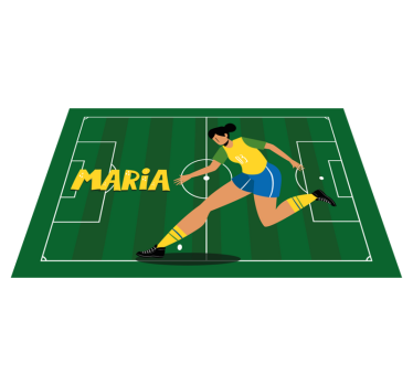 Platzset mit Namen Mädchen-football-spieler benutzerdefinierte - TenStickers