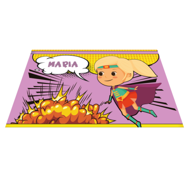 Tischset mit Namen comic-Superheldin - TenStickers