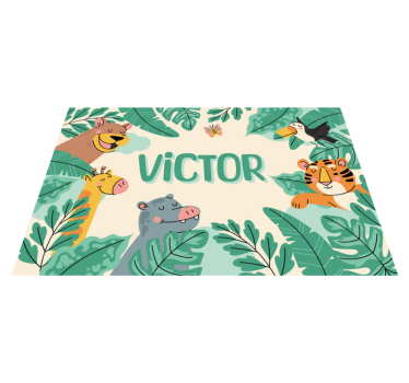 Tischset mit Namen jungle TiereDie Tiere, die in den Dschungeln l - TenStickers