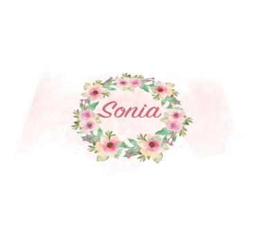 Tischset mit Namen aquarellblumen mit namen - TenStickers