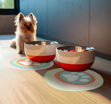 Tischsets originell hundepfoten Schüssel - TenStickers