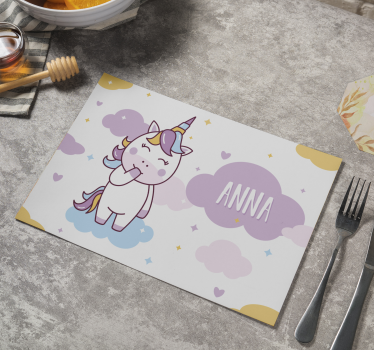 Kinder Tischset Einhorn anpassbar - TenStickers