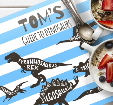 Platzset mit Namen Dinosaurier mit Namen - TenStickers