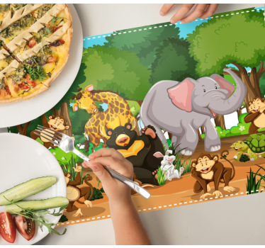 Kinder Tischset Gruppe wildes Tier - TenStickers