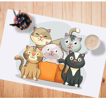Kinder Tischset Katzen im kasten - TenStickers