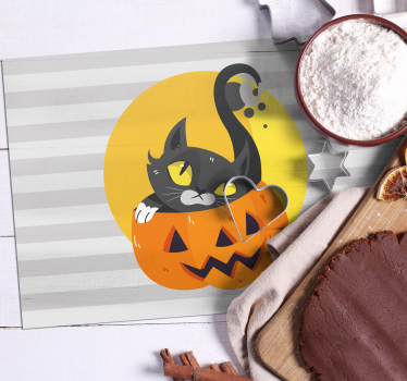 Kinder Tischset Kürbisse & schwarze katze - TenStickers