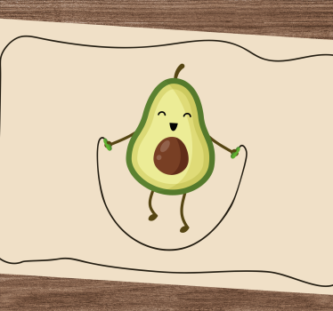 Kinder Tischset Lustige avocado, die ein seil springt - TenStickers