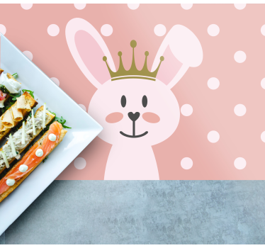 Kinder Tischset Prinzessin hase mit krone - TenStickers
