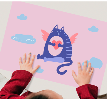 Kinder Tischset Schöne fliegende katze - TenStickers
