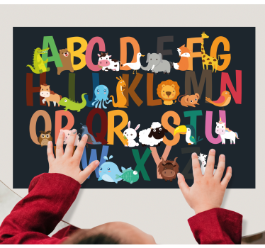 Kinder Tischset Tieralphabet englisch - TenStickers
