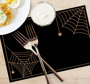 Klassisches spinnennetz auf schwarzem Hintergrund halloween Tisch - TenStickers